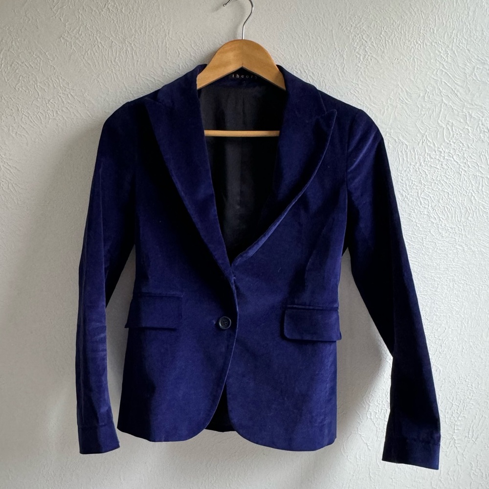 Theory Velvet (like) Blue Blazer size 4
